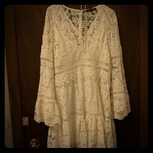 Boston Proper Lacey Creme Dress
